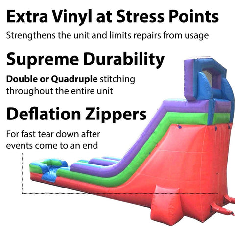 Sale on 18' Modular Retro Rainbow Commercial Inflatable Water Slide with Blower