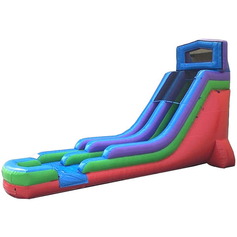 Save on 18' Modular Retro Rainbow Commercial Water Slide with Blower