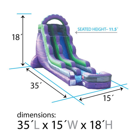 Sale on 18' Purple Marble Commercial Water Slide with Blower