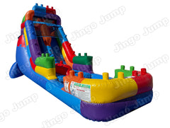 18 FT Light-Commercial Brick Blaster Water Slide
