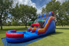Image of Blue Malibu 18' Double Lane Water Slide WS4185-B | Commercial inflatable Water Slide