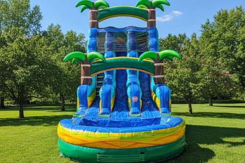Island Wave 18' Double Lane | Commercial Inflatable Water slide WS4214