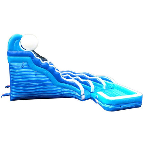  19' Blue Wave Marble Curved Double Lane with Blower