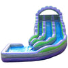 Image of 19' Purple Marble Double Lane Curved Inflatable Water Slide with Blower
