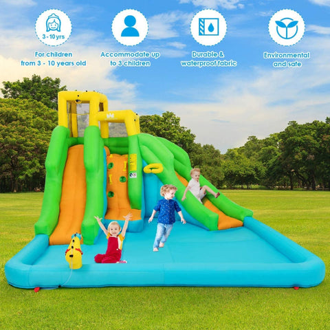 Inflatable Waterslide Bounce House Climbing Wall by Costway