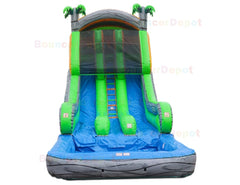 18'H Front Load Double Lane Water Slide by Bouncer Depot