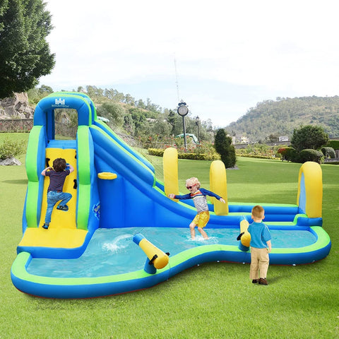 95.5" Multifunctional Inflatable Water Bounce with Blower by Costway