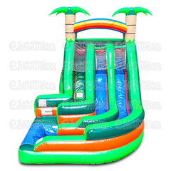16'H Tropical Wild Splash With Pool Water Slide by eInflatables