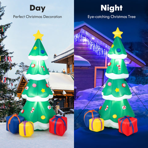 6'H Inflatable Christmas Tree with 3 Gift Wrapped Boxes by Costway