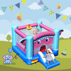 3-in-1 Elephant Theme Inflatable Castle without Blower by Costway