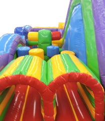 12'H Retro Radical Run Extreme Unit #4 Inflatable Obstacle Course with Blower