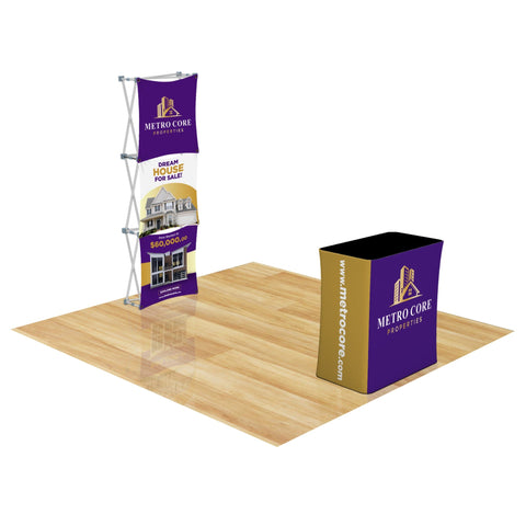 Custom GeoMetrix Pop-Up Trade Show Booth Display - (1x3 Panel)