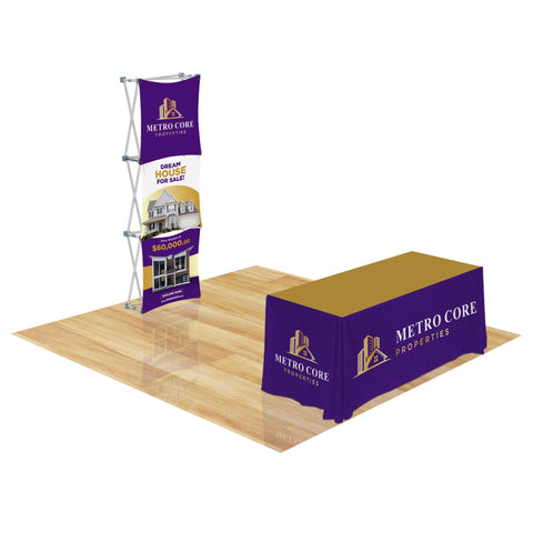 Custom GeoMetrix Pop-Up Trade Show Booth Display - (1x3 Panel)