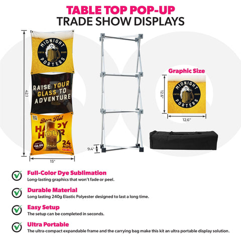 Custom Table Top Pop-Up Display - (1x3 Panel)