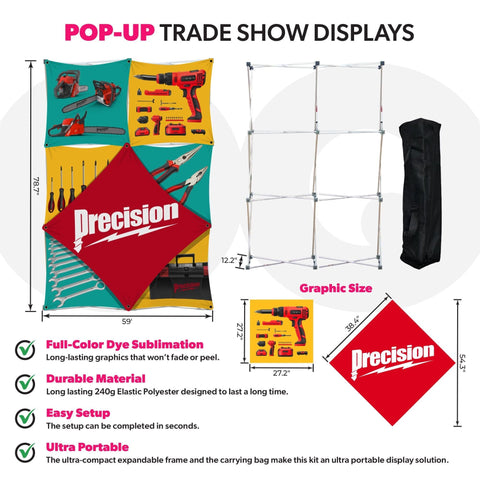 Custom Pop-Up Trade Show Display - (2x3 - 7 Panel)