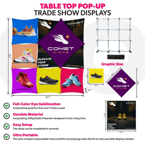 Custom Table Top Pop-Up Display - (3x3 - 7 Panel)