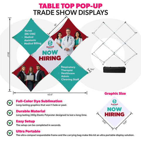 Custom Table Top Pop-Up Display - (5 Panel X)