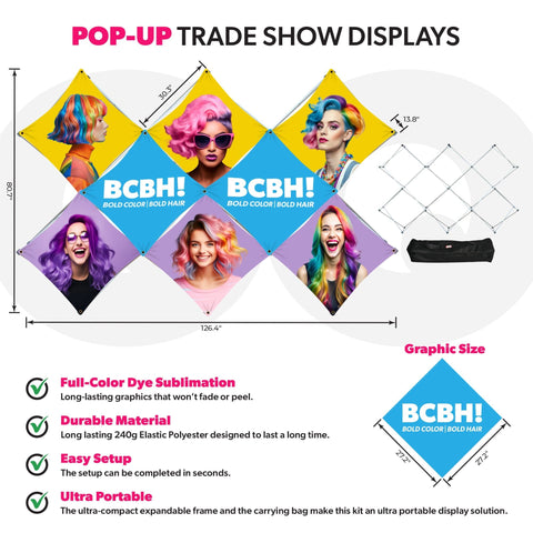 Custom GeoMetrix Pop-Up Trade Show Booth Display - (8 Panel)