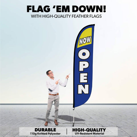 Now Open Feather Flag