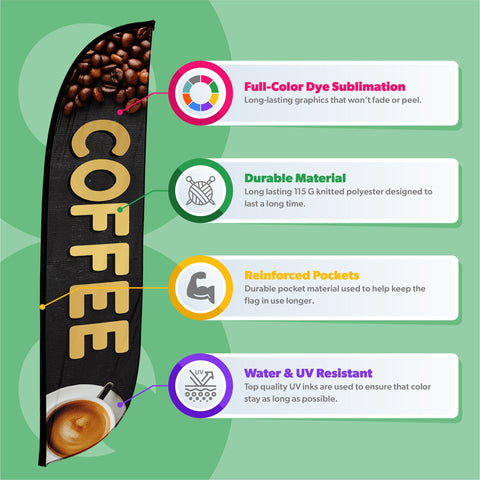 Coffee Feather Flag