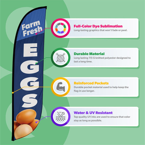 Farm Fresh Eggs Feather Flag