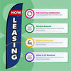 Image of Now Leasing Feather Flag Blue & Red