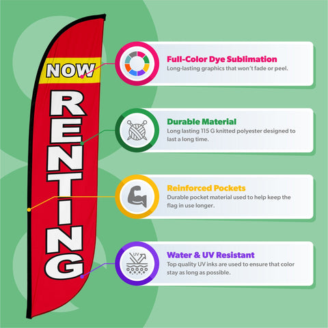 Now Renting Feather Flag