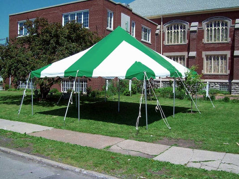 20' x 20' Premium Canopy Pole Party Tent - Green and White