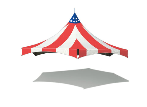 20' Hexagon High Peak Frame Top Only, Red White and Blue