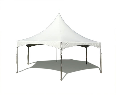 20' Premium Hexagon High Peak Frame Party Tent, White