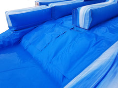 Blue Marble Dual Lane Splash and Ride Inflatable Water Slide Combo with Blowers