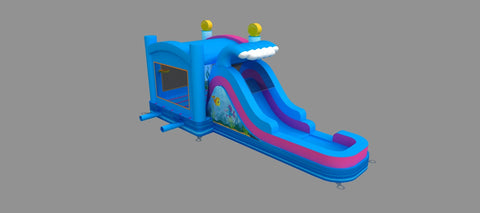 Mega Mermaid Wave Water Slide Bounce House Combo with Blower