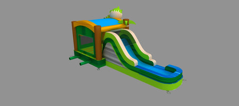 Mega Dinosaur Inflatable Water Slide Bounce House Combo with Blower