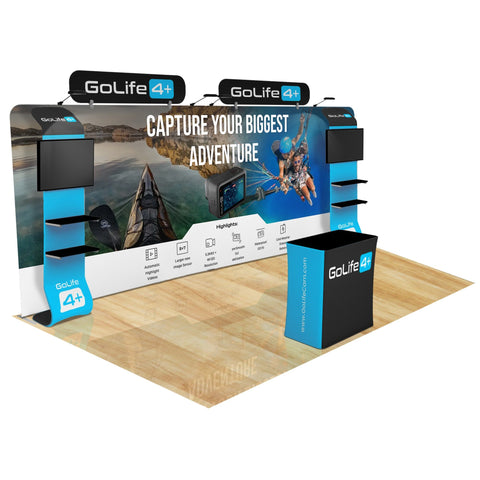 Trade Show Display with Waterfall Shelving