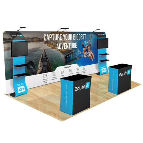 Trade Show Display with Waterfall Shelving