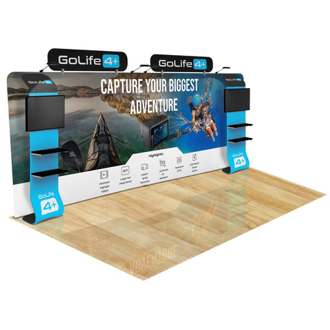 Trade Show Display with Waterfall Shelving