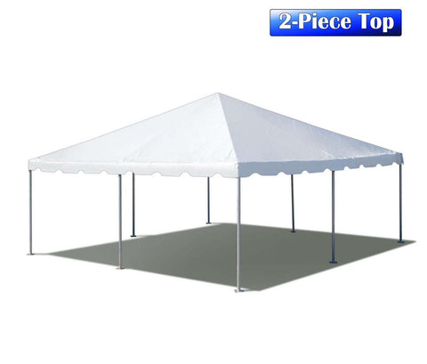 20' x 20' Premium West Coast Frame Sectional Canopy Tent, White Two-Piece Top