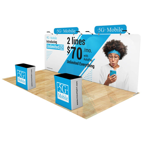 Trade Show Display with Tension Fabric Backdrop