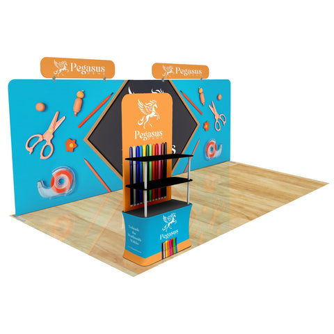 Trade Show Display with Back Wall Shelving