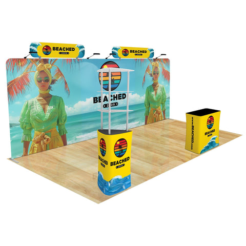 Trade Show Display with Triangle Shelving