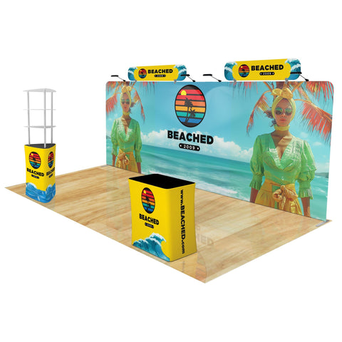 Trade Show Display with Triangle Shelving