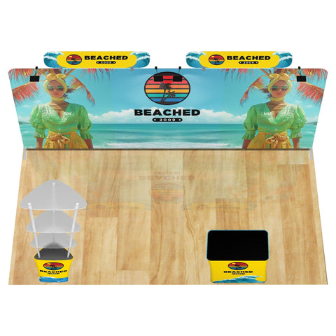 Trade Show Display with Triangle Shelving