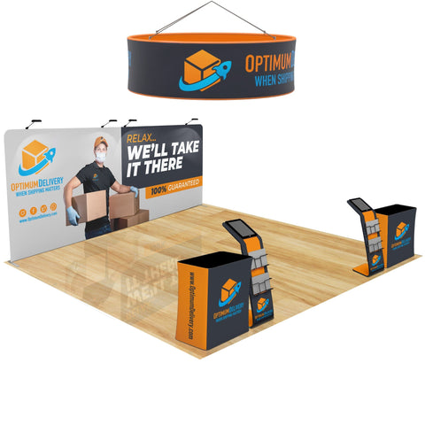 20x20 Trade Show Booth with Hanging Banner