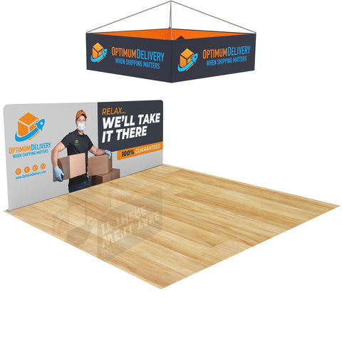 20x20 Trade Show Booth with Hanging Banner