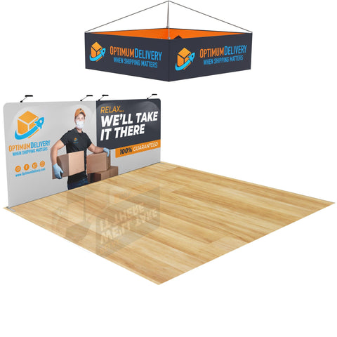 20x20 Trade Show Booth with Hanging Banner
