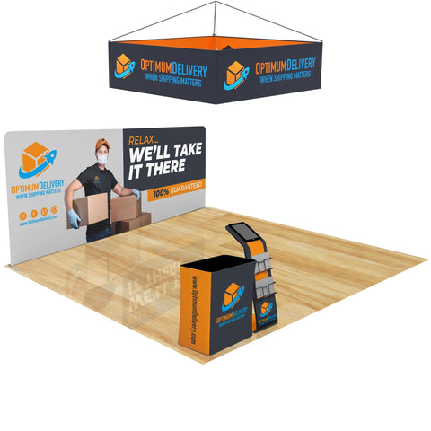 20x20 Trade Show Booth with Hanging Banner
