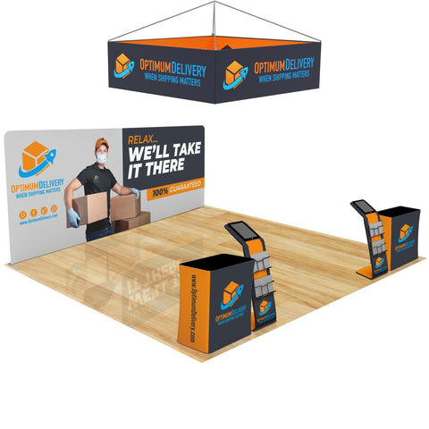 20x20 Trade Show Booth with Hanging Banner