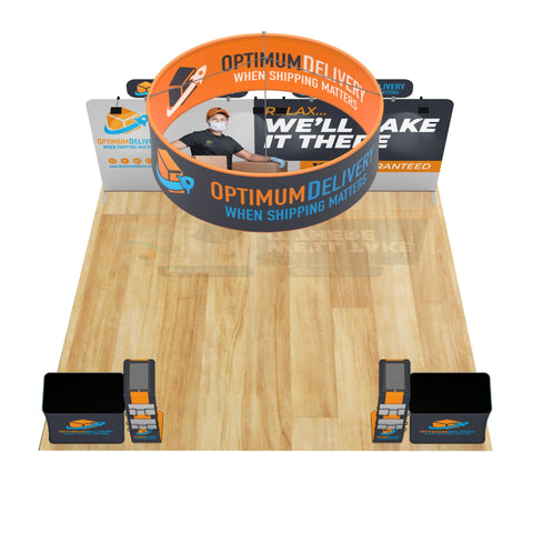 20x20 Trade Show Booth with Hanging Banner