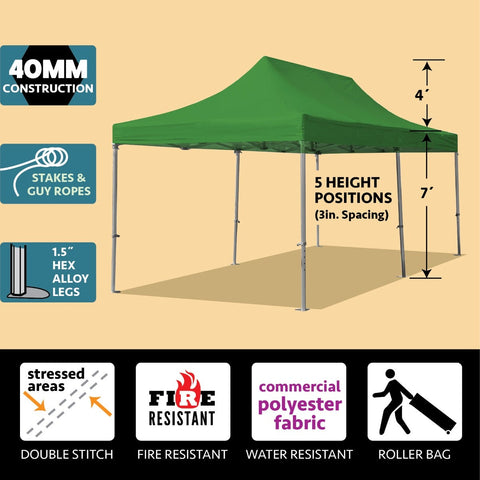 10' x 20' 40mm Speedy Pop-up Party Tent - Green