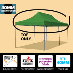10' x 20' Oxford 40mm Speedy Tent Top - Green